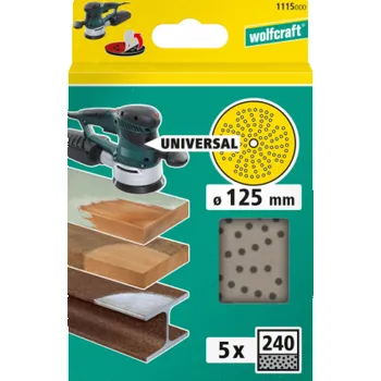 Příslušenství k nářadí Víceotvorové brus. kotouče pro excentrické brusky, zr. 240, pr. 125 mm, 5 ks 1115000