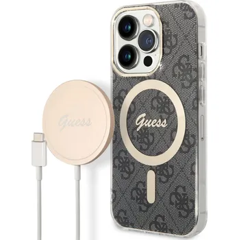 Telefonní příslušenství Guess 4G MagSafe Zadní Kryt + Bezdrátová Nabíječka pro iPhone 14 Pro