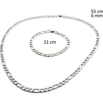 Souprava šperků Ocelový náhrdelník + náramek 23996401