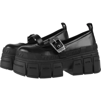 Dámské lodičky boty s klínem - GOSPHER BALLERINA BUCKLE - BUFFALO - 1620051-BLK - 41