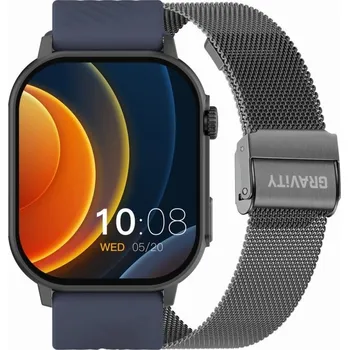 Náramek Chytré hodinky Gravity GT15-4 Modrý silikonový řemínek + titanový náramek NEPLATÍ