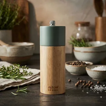 Mlýnek na koření Dřevěný ruční mlýnek na sůl a pepř 14 cm