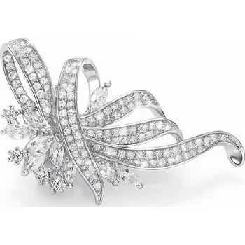 Brož Třpytivá brož ve tvaru stuhy Silver Troli