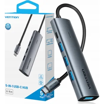USB hub Hub 5w1 USB-C 3.0 Vention 0.15m