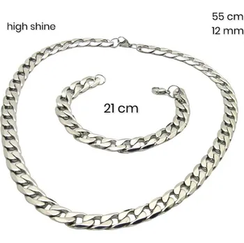 Souprava šperků Ocelový náhrdelník + náramek 23954500