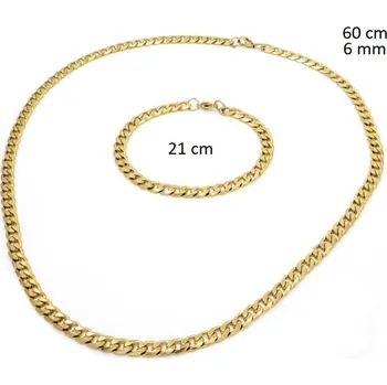 Souprava šperků Ocelový náhrdelník + náramek 23996701