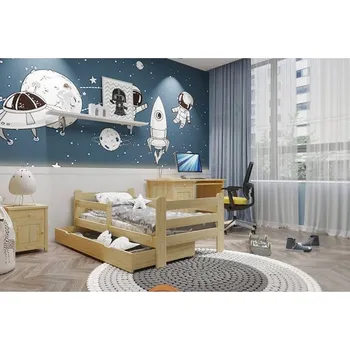 Postel KOUBA 180x80 cm - PŘÍRODNÍ + šuplík + rošt ZDARMA