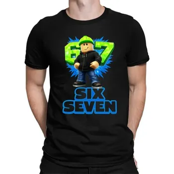 Žertovný předmět Six Seven 67 - pánské tričko s potiskem - inspirované Roblox- Tričkový.cz