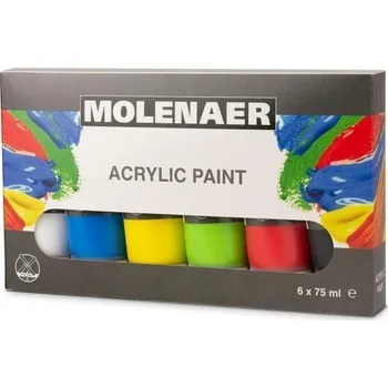 Výtvarná barva Molenaer Sada akrylových barev 6 x 75 ml