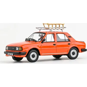 Plastikový model Abrex Škoda 120 L (1984) - Oranžová brilantní - model s doplňky