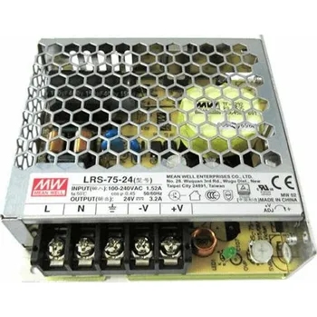 spínaný zdroj MEANWELL - LRS-75-24 - Průmyslový napájecí spínaný zdroj uzavřený 24V 75W