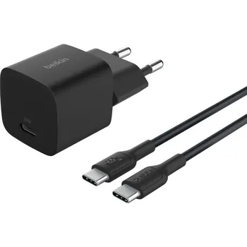 BELKIN 25W USB PD nabíjecí adaptér černý + 1m USB-C kabel WCA012KQ1MBK-B6
