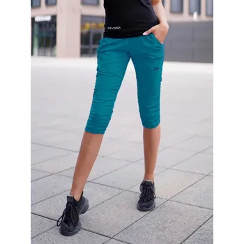 NEYWER Dámské sportovní 3/4 řasené kalhoty petrolejové EG723 Velikost: S
