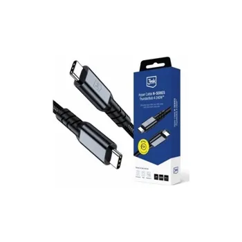 Datový kabel 3mk kabel Hyper Cable N-SERIES Thunderbolt 4 1m 48V/5A 40Gb/s 240W 8K60Hz PD3.1 černý