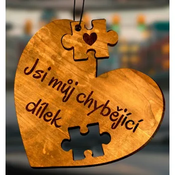 Vůně do auta Ahome Dřevěná vůně do auta Jsi můj chybějící dílek