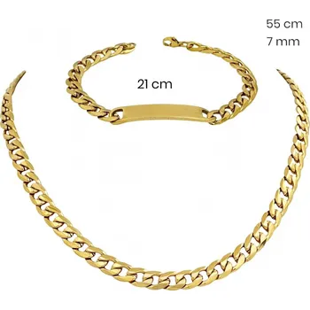 Souprava šperků Ocelový náhrdelník + náramek 24318502