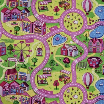 Koberec Dětský metrážový koberec silnice Sweet Town - neúčtujeme odřezky z role, na míru, šíře 1,33m,1m,2m,3m,4m, vícebarevná, filc, dětský pokoj, Vopi - 1 rok na vrácení + DOPRAVA ZDARMA k Vám i zpět