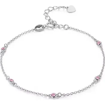 Řetízek Přívěskynakrk.cz Stříbrný řetízek na nohu PINK STONE