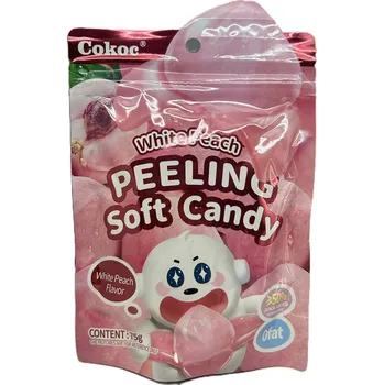 Cukrovinka Cokoc Peeling Soft Candy White Peach Flavour 75g [CN] Loupatelné broskvová příchuť
