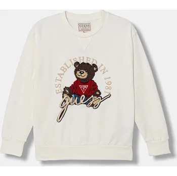 Chlapecká mikina Dětská bavlněná mikina Guess H5YJ00.KAX74.9BYA béžová 01X, vel. 167