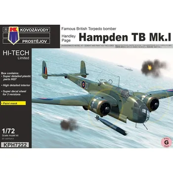 Plastikový model 1/72 Handley P. Hampden TB Mk.I (3x camo) HI-TECH