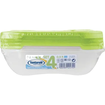 Dóza na potraviny Tontarelli Dóza na potraviny Nuvola obdélníková 0,5 l 4 ks zelená