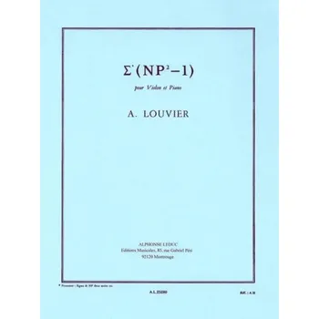 Alan Louvier: Sigma (noty na housle, klavír)