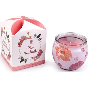 Svíčka Vonná svíčka ve skle 90 g, velké, 14 (Pro radost) růžová sv.