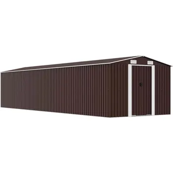 Zahradní domek vidaXL Zahradní domek hnědý 257 x 779 x 181 cm pozinkovaná ocel