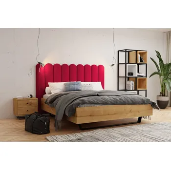 Čalouněný nástěnný panel plot 20 x 70 x 3 cm rubínová