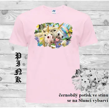 Dívčí tričko detske-bavlnene_tricko_uv_potisk_jednorozec Barva: Pink - růžová, velikost: 116
