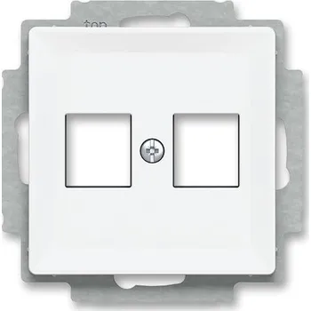 elektrický kabel ABB ZONI 5014T-A02018 240 KRYT ZÁSUVKY KOMUNIKAČNÍ PŘÍMÉ (2X) S KOVOVÝM UPEVŇOVACÍM TŘMENEM MATNÁ BÍLÁ