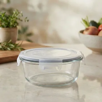 Dóza na potraviny Hermatický skleněný kontejner na potraviny s víkem FRESH 0,6 l