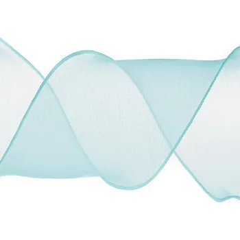 Stuha Organzová stuha s perleťovým leskem šíře 80 mm, střední, 10 mint