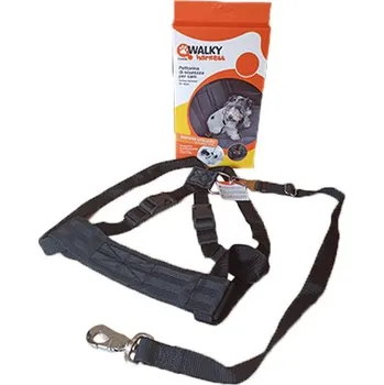 Postroj pro psa CAMON WALKY BEZPEČNOSTNÍ PÁS S KŠÍRKY 2V1 Barva: Černá, Velikost: L 70/90cm