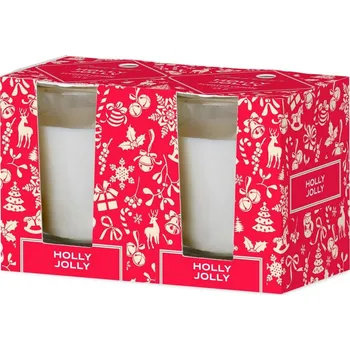 Emocio Sklo 52x65 mm 2ks v krabičce Holly Jolly - Enchanted Sparkle, vonná svíčka 2x45 gram 270 gram
