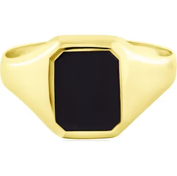 Prsten GEMMAX Zlatý pánský prsten s onyxem vel. 62 – zlatý šperk ryzosti 585/1000 v Dárkovém balení s Certifikátem GMRYX-62-03923