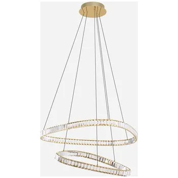 Zlaté LED stropní svítidlo 2 prstence ATHESA s dálkovým ovládáním