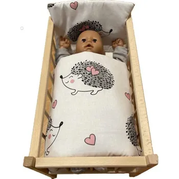 Doplněk pro panenku Peřinky do postýlky pro panenky Ježeček 38x44 cm / 28x20 cm