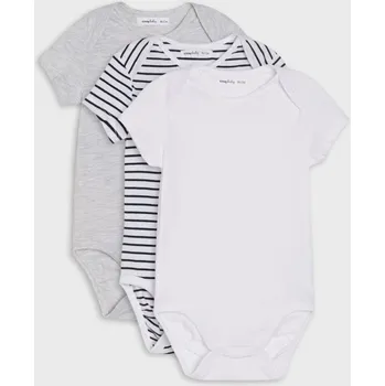 Oblečení a móda Sinsay - Bavlněné body 3 pack - bílá - 816EM-00X - 816EM-00X-56