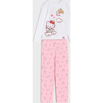 Dívčí oblečení Sinsay - Dvoudílné bavlněné pyžamo Hello Kitty - bílá - 575GT-00X - 575GT-00X-134