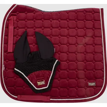 KENTAUR Podsedlová dečka Kentaur SAMET + náušníky bordó drezurní Full