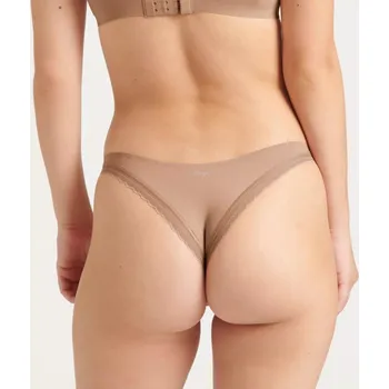 Dámská móda Sloggi hnědé bezešvé brazilské kalhotky Body Adapt Twist Brazil S