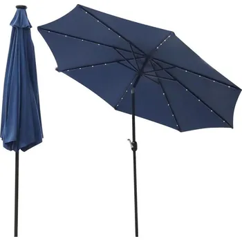 Stínicí technika ZAHRADNÍ SLUNEČNÍK S LED OSVĚTLENÍM 300 CM TMAVĚ MODRÝ NEPLATÍ