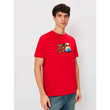 Oblečení a móda Sinsay - Bavlněná košilka s potiskem Minions - červená - 221HL-33X - 221HL-33X-2XL