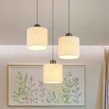 Svítidlo Globo Závěsné světlo LED Thea, Ø 49 cm, 3 žárovky, krémová/matná černá krémová, matná černá Celkem 24 W - Doprava zdarma