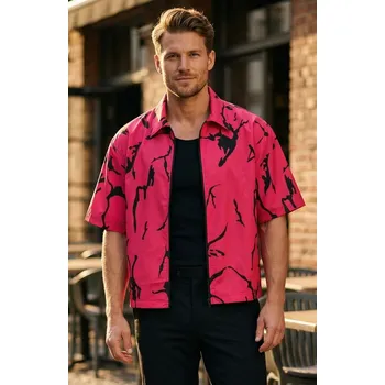 Pánské oblečení Pánská košile premium ALTISPORT VOJ/ALM052KOS01 ČERVENÁ XXXL