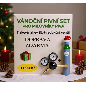 Příslušenství ke svářečce Vánoční Pivní set - tlaková lahev 8L/150 (80/20) + redukční ventil