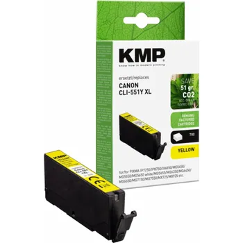Počítač KMP Tinte yellow ersetzt Canon CLI-551 Y XL 6446B001
