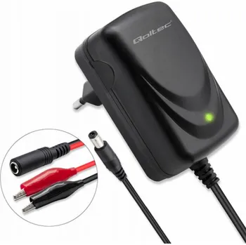 Nabíječka autobaterie Qoltec Automatická nabíječka baterií AGM GEL STD 12V | 1,5 A | Usměrňovač s LED indikátorem